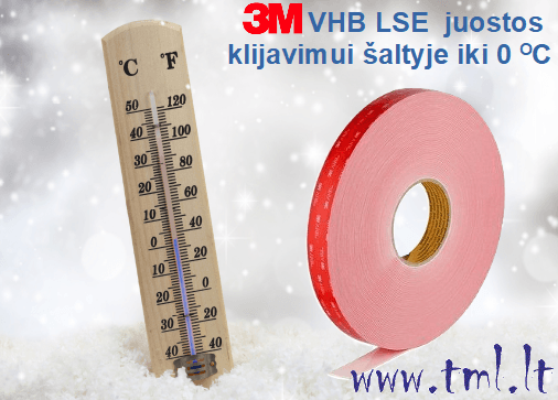 3M VHB LSE juostos šaltiems paviršiams